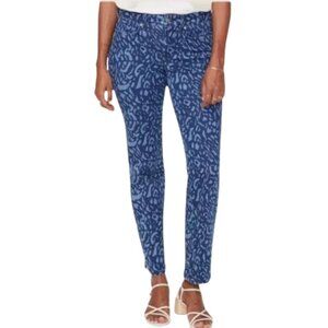 NWT NYDJ Marilyn Straight Ankle Animal Print Stretch Jeans Sz. 0